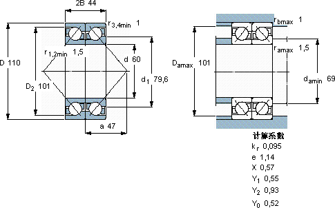 SKF2 x 7212 BEGBP *軸承圖紙