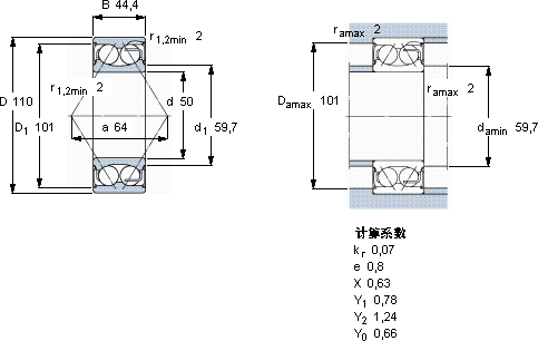 SKF5310 E-2RS1軸承圖紙