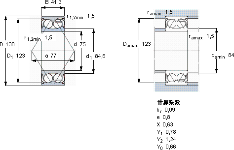 SKF5215 E-2Z軸承圖紙