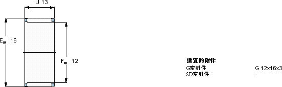 SKFK 12x16x13 TN軸承圖紙