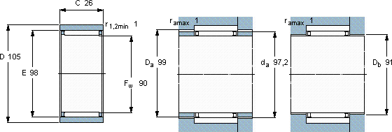 SKFRNAO 90x105x26軸承圖紙