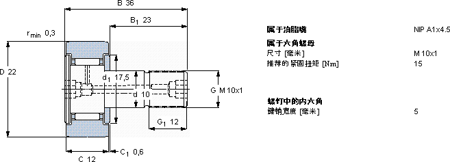 SKFKR 22 B軸承圖紙
