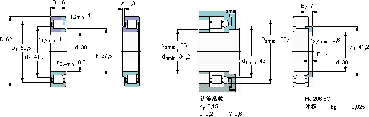 SKFNJ 206 ECJ *軸承圖紙