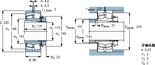 SKF23226 CCK/W33 + H 2326軸承圖紙
