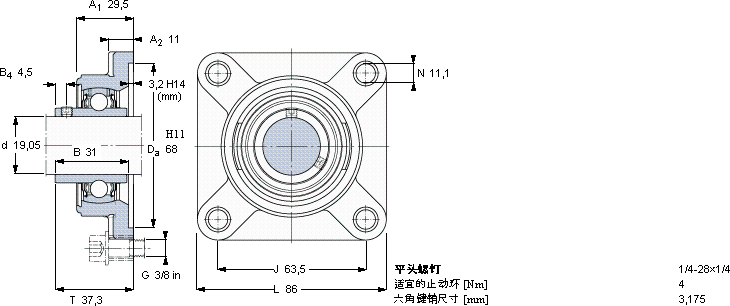 SKFFY 3/4 TF/AH軸承圖紙