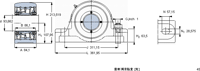 SKFSYR 3.11/16 NH軸承圖紙