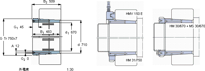 SKFAOH 241/710軸承圖紙