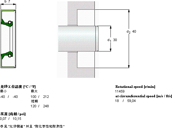 SKFCR 30x40x7 CRW1 R軸承圖紙