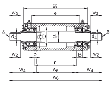 FAG直立式軸承座單元 VRE315-D, 非剖分，軸和一個(gè)作為浮動(dòng)軸承的圓柱滾子軸承 NU以及作為定位軸承的深溝球軸承，脂潤滑，帶氈密封＋V型圈