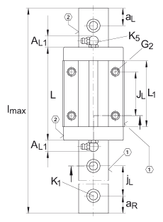 INA滑塊 KWE30-H, 兩排直線循環(huán)球軸承及導軌組件用的高窄滑塊