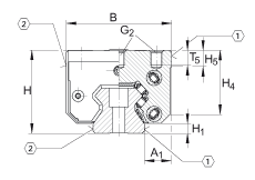 INA滑塊 RWU45-E-KT-HL, 用于直線循環(huán)滾子軸承及導(dǎo)軌組件中鏈引導(dǎo)的高窄長系列滑塊，油或脂潤滑