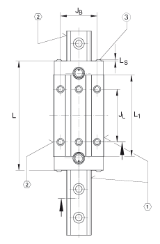 INA滑塊 RWU45-E-KT-HL, 用于直線循環(huán)滾子軸承及導(dǎo)軌組件中鏈引導(dǎo)的高窄長系列滑塊，油或脂潤滑