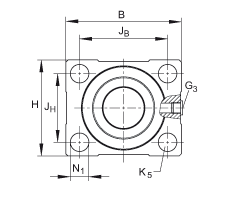 INA直線球軸承及軸承座單元 KTFN25-C-PP-AS, 密封，脂潤滑，帶再潤滑結(jié)構(gòu)