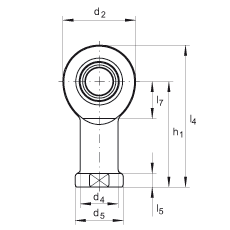 INA桿端軸承 GIR10-DO, 根據(jù) DIN ISO 12 240-4 標(biāo)準(zhǔn)，帶右旋內(nèi)螺紋，需維護(hù)
