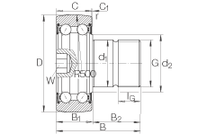 INA螺栓型滾輪 KR5206-2RS, 雙列，兩側(cè)唇密封