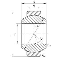 INA關(guān)節(jié)軸承 GE12-FO, 根據(jù) DIN ISO 12 240-1 標準，需維護