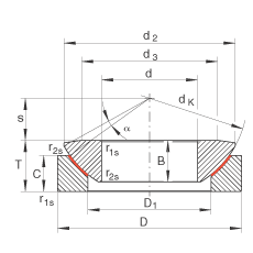 INA推力關(guān)節(jié)軸承 GE280-AW, 根據(jù) DIN ISO 12 240-3 標(biāo)準(zhǔn)，免維護
