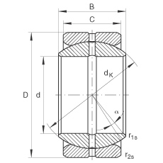 INA關(guān)節(jié)軸承 GE57-ZO, 根據(jù) DIN ISO 12 240-1 標(biāo)準(zhǔn)，英制尺寸，需維護(hù)