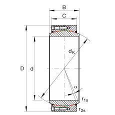 INA大的關(guān)節(jié)軸承 GE400-DW-2RS2, 根據(jù) DIN ISO 12 240-1 標(biāo)準(zhǔn), 免維護，兩側(cè)密封