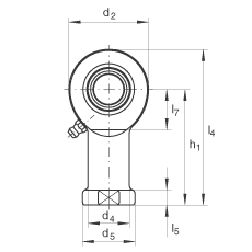 INA桿端軸承 GIR40-DO-2RS, 根據(jù) DIN ISO 12 240-4 標(biāo)準(zhǔn)，帶右旋內(nèi)螺紋，需維護(hù)，兩側(cè)唇密封