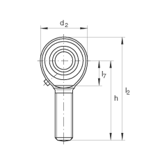 INA桿端軸承 GAKL8-PB, 根據(jù) DIN ISO 12 240-4 標(biāo)準(zhǔn)，帶左旋外螺紋，需維護(hù)