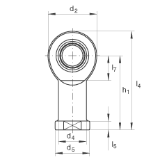 INA桿端軸承 GIL6-UK, 根據(jù) DIN ISO 12 240-4 標準，帶左旋內(nèi)螺紋，需維護