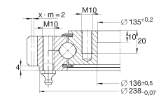 INA四點(diǎn)接觸球軸承 VA140188-V, 有外齒，兩側(cè)唇密封