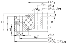 INA四點(diǎn)接觸球軸承 VU200405, 無齒，兩側(cè)唇密封