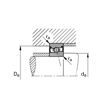 FAG主軸軸承 HCS7006-E-T-P4S, 調(diào)節(jié)，成對或單元安裝，接觸角 α = 25°，兩側(cè)唇密封，非接觸，限制公差