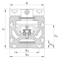 INA直線執(zhí)行器 MKUE-25-ZR..-N, 帶有兩排球的滑塊