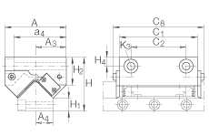 INA適配器 AV19105, 直線滾子軸承，用螺栓從側面安裝