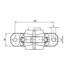 FAG直立式軸承座 SNV180-L + 1220-M + FSV220, 根據(jù) DIN 738/DIN739 標準的主要尺寸，剖分，帶圓柱孔和緊定套的自調(diào)心球軸承，毛氈密封，脂和油潤滑