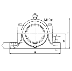 FAG直立式軸承座 S3048-H-N-FZ-AL-L + 23048-K-MB, 剖分，用于帶錐孔和緊定套的調(diào)心滾子軸承，毛氈密封，脂潤滑