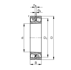 FAG調(diào)心滾子軸承 240/750-B-K30-MB, 根據(jù) DIN 635-2 標(biāo)準(zhǔn)的主要尺寸, 錐孔，錐度 1:30