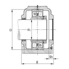 FAG直立式軸承座 SD538-N-FZ-AF-L + 22238-K-MB, 剖分，用于帶錐孔和緊定套的調(diào)心滾子軸承，毛氈密封，脂潤(rùn)滑