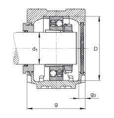 FAG直立式軸承座 SNV180-L + 1220-K-M-C3 + H220X311 + TSV520X311, 根據(jù) DIN 736/DIN737 標(biāo)準(zhǔn)的主要尺寸，剖分，帶錐孔和緊定套的自調(diào)心球軸承，迷宮密封，脂和油潤(rùn)滑