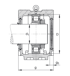 FAG直立式軸承座 SNV270-L + 20230-K-MB-C3 + H3030X503 + DHV530X503, 根據(jù) DIN 736/DIN737 標(biāo)準(zhǔn)的主要尺寸，剖分，帶錐孔和緊定套的鼓形滾子軸承，V 型圈密封，脂和油潤滑