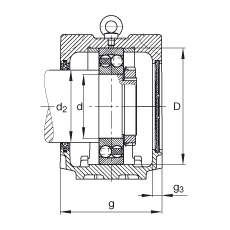 FAG直立式軸承座 SNV215-L + 2320-M + FSV320, 根據(jù) DIN 738/DIN739 標(biāo)準(zhǔn)的主要尺寸，剖分，帶圓柱孔和緊定套的自調(diào)心球軸承，毛氈密封，脂和油潤(rùn)滑