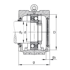 FAG直立式軸承座 SNV215-L + 2320-M + DHV320, 根據(jù) DIN 738/DIN739 標(biāo)準(zhǔn)的主要尺寸，剖分，帶圓柱孔和緊定套的自調(diào)心球軸承，V型圈密封，脂和油潤滑
