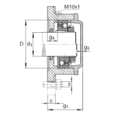 FAG法蘭式軸承座 F515-A-L + 2215-K-TVH-C3, 方形的，用于帶錐孔和緊定套的軸承，氈密封，脂潤滑