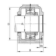 FAG直立式軸承座 SD536-N-FZ-AF-L + 22236-E1-K, 剖分，用于帶錐孔和緊定套的調(diào)心滾子軸承，毛氈密封，脂潤滑