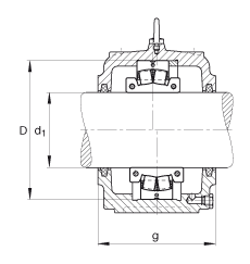 FAG直立式軸承座 S3034-H-N-FZ-AB-L + 230SM150-MA, 剖分的調(diào)心滾子軸承，毛氈密封，脂潤滑