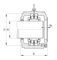 FAG直立式軸承座 S3072-H-N-FZ-AL-L + 230SM340-MA, 剖分的調(diào)心滾子軸承，毛氈密封，脂潤滑