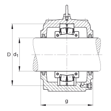 FAG直立式軸承座 S3076-H-N-FZ-BL-L + 230SM360-MA, 剖分的調(diào)心滾子軸承，毛氈密封，脂潤(rùn)滑