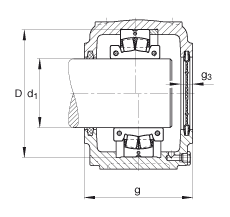 FAG直立式軸承座 S3030-H-N-FZ-AB-L + 230SM135-MA, 剖分的調(diào)心滾子軸承，毛氈密封，脂潤滑