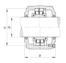 FAG直立式軸承座 S3030-H-N-FZ-AB-L + 230SM135-MA, 剖分的調(diào)心滾子軸承，毛氈密封，脂潤滑
